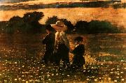 Winslow Homer In the Mowing painting
